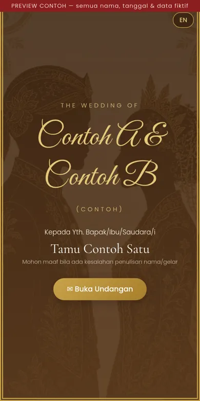 Tampilan sampul undangan contoh